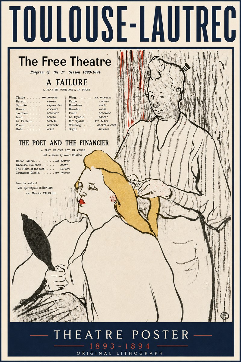 Toulouse-Lautrec Le Théâtre Libre - Une Faillite / Le Poète Et Le Financier No4 - Póster