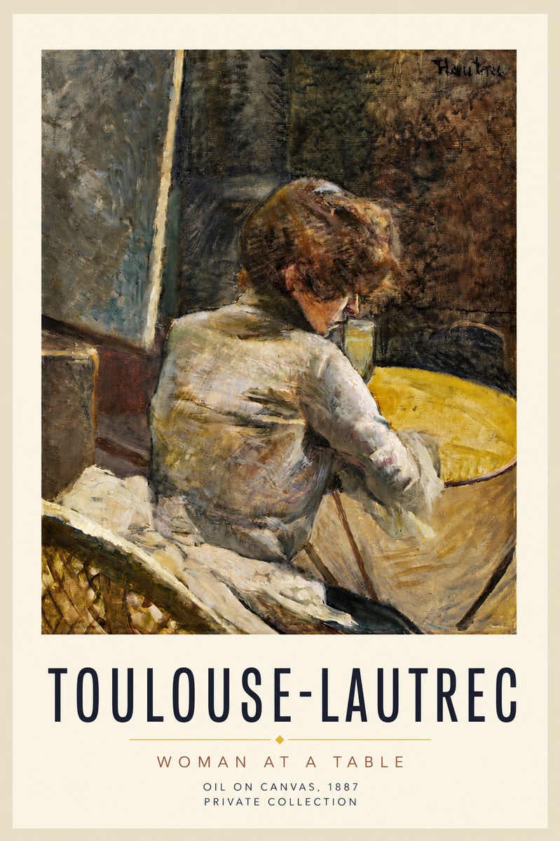 Toulouse-Lautrec Woman at a Table No3 - Póster