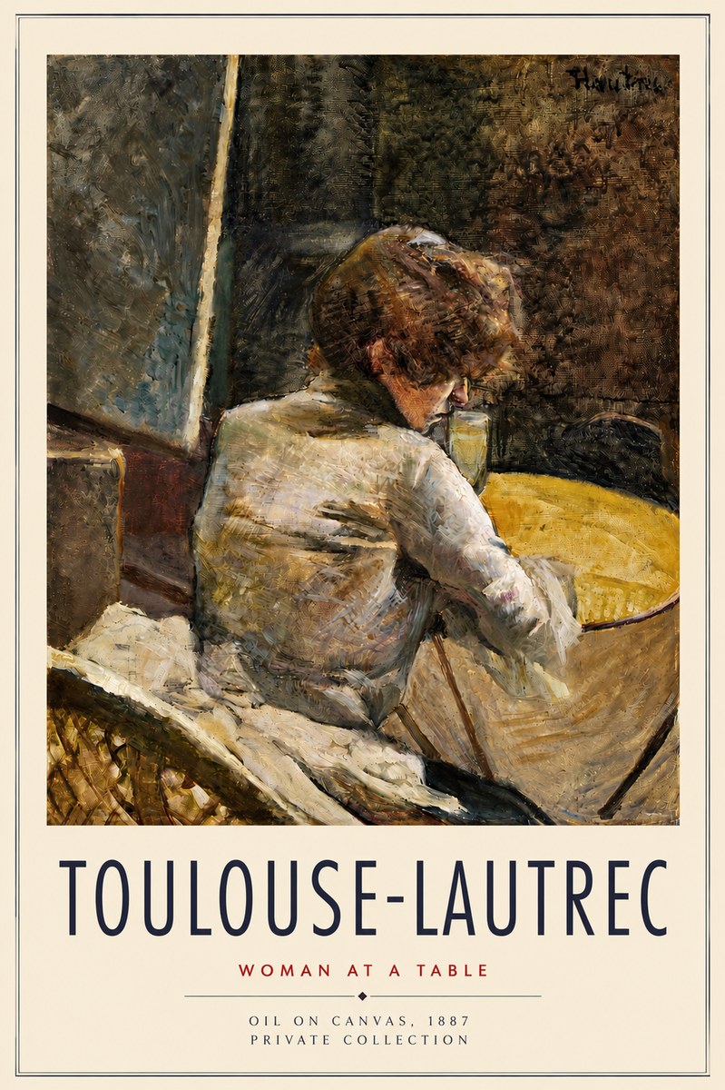 Toulouse-Lautrec Woman at a Table No4 - Póster