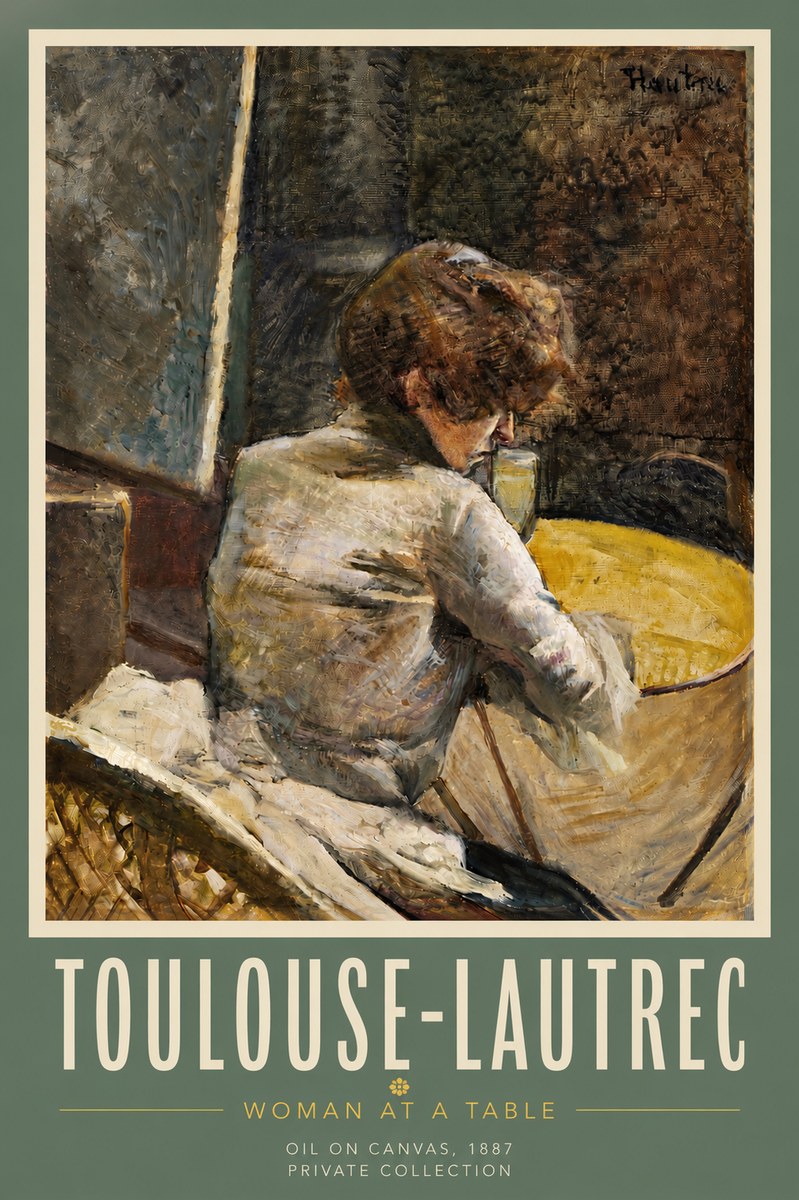 Toulouse-Lautrec Woman at a Table No5 - Póster