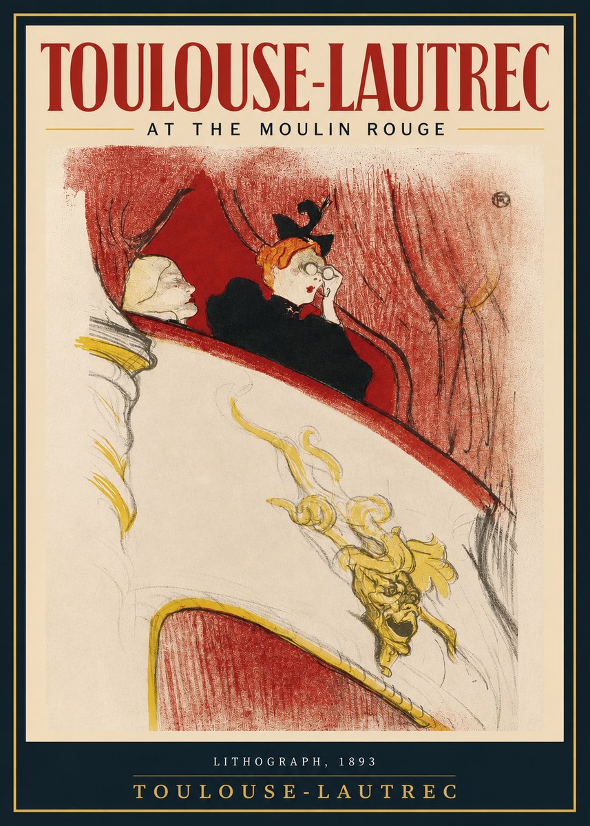 Toulouse-Lautrec At the Moulin Rouge I No2 - Póster