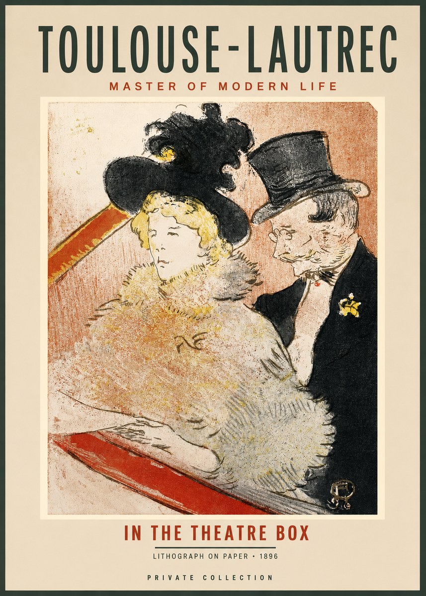 Toulouse-Lautrec In the Theatre Box No2 - Póster