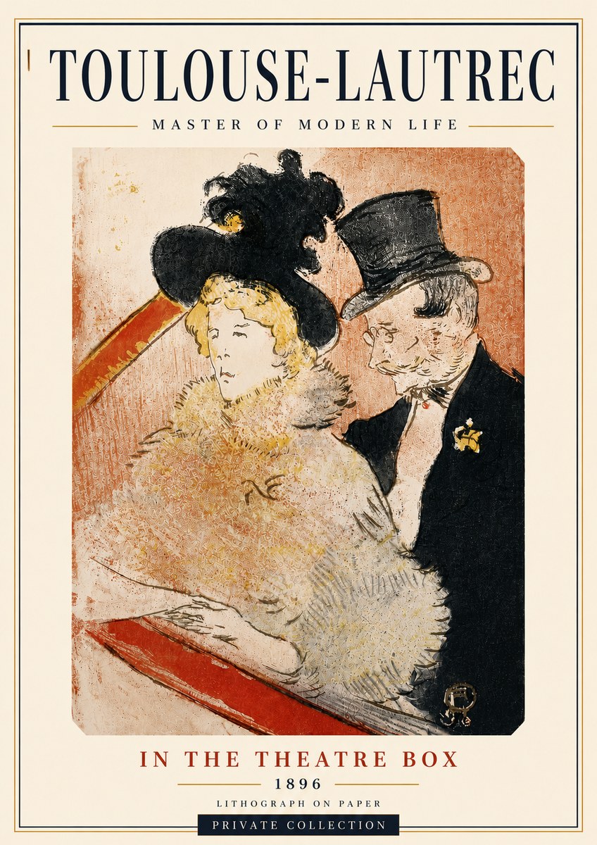 Toulouse-Lautrec In the Theatre Box No6 - Póster