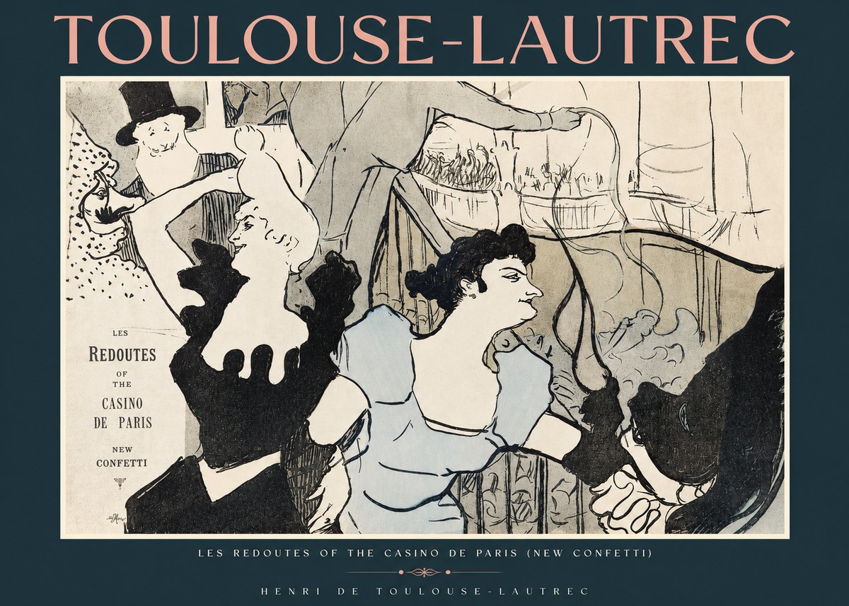 Toulouse-Lautrec Les Redoutes of the Casino De Paris (New Confetti) No2 - Póster