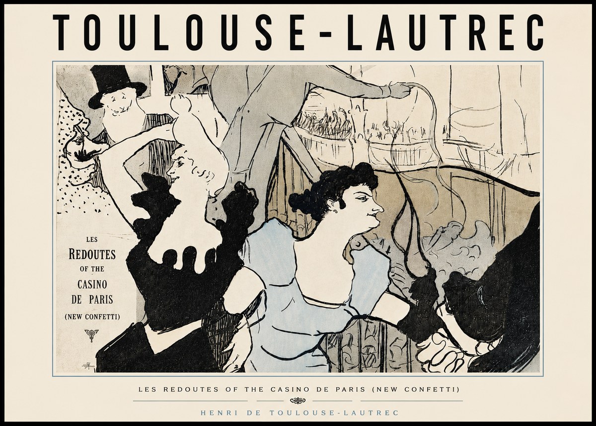Toulouse-Lautrec Les Redoutes of the Casino De Paris (New Confetti) No5 - Póster