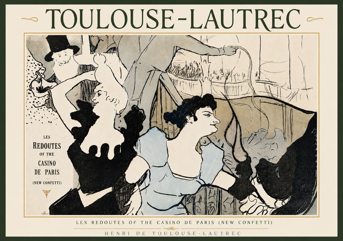 Toulouse-Lautrec Les Redoutes of the Casino De Paris (New Confetti) No6 - Póster