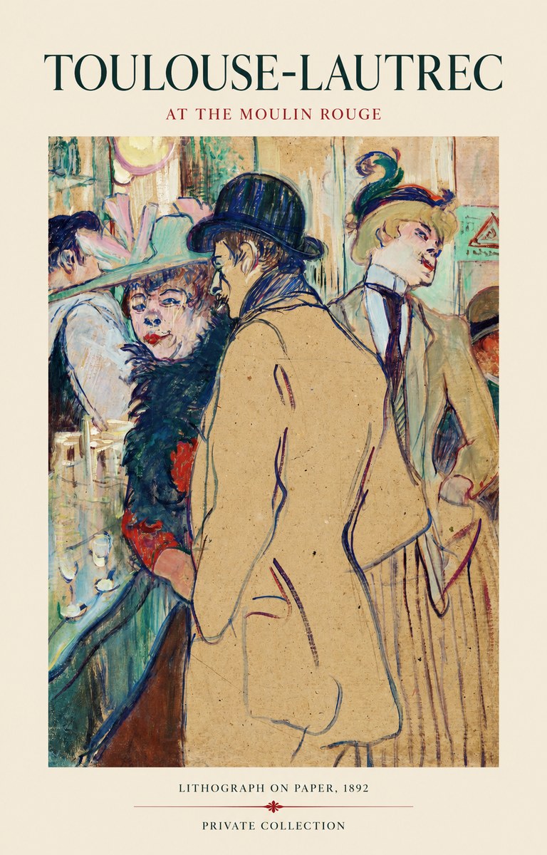 Toulouse-Lautrec At the Moulin Rouge II No1 - Póster