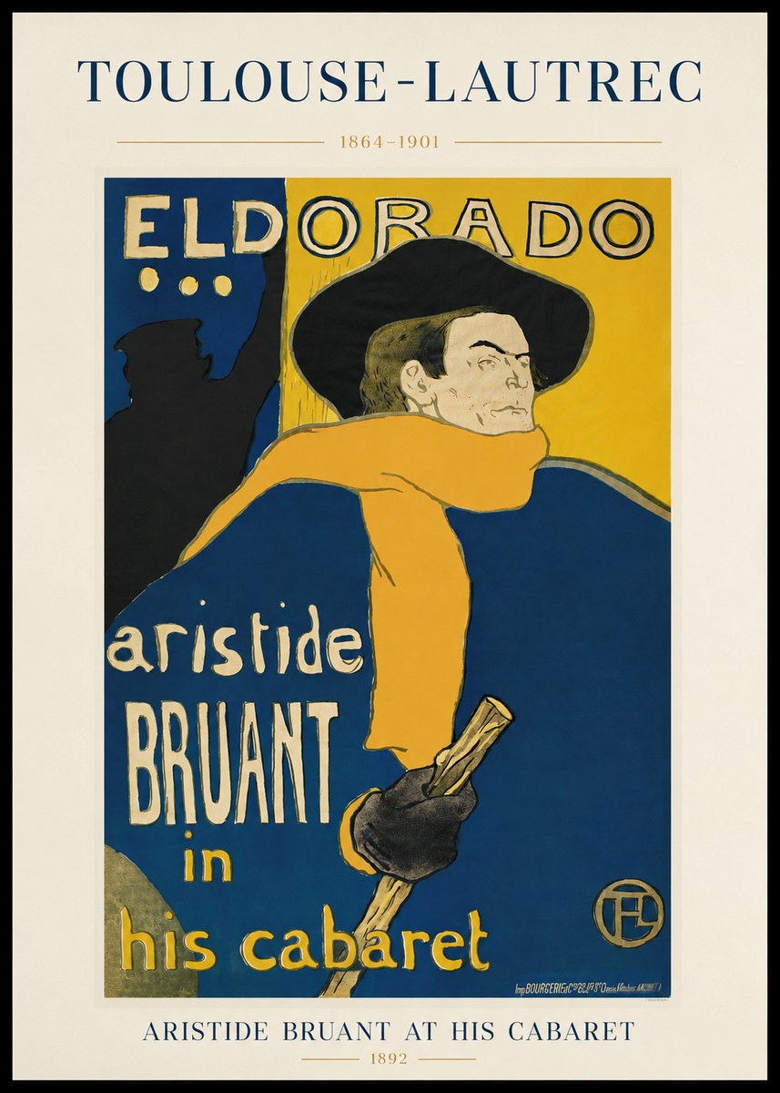 Toulouse-Lautrec Aristide Bruant at His Cabaret No1 - Póster