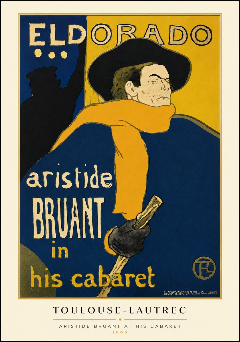 Toulouse-Lautrec Aristide Bruant at His Cabaret No3 - Póster