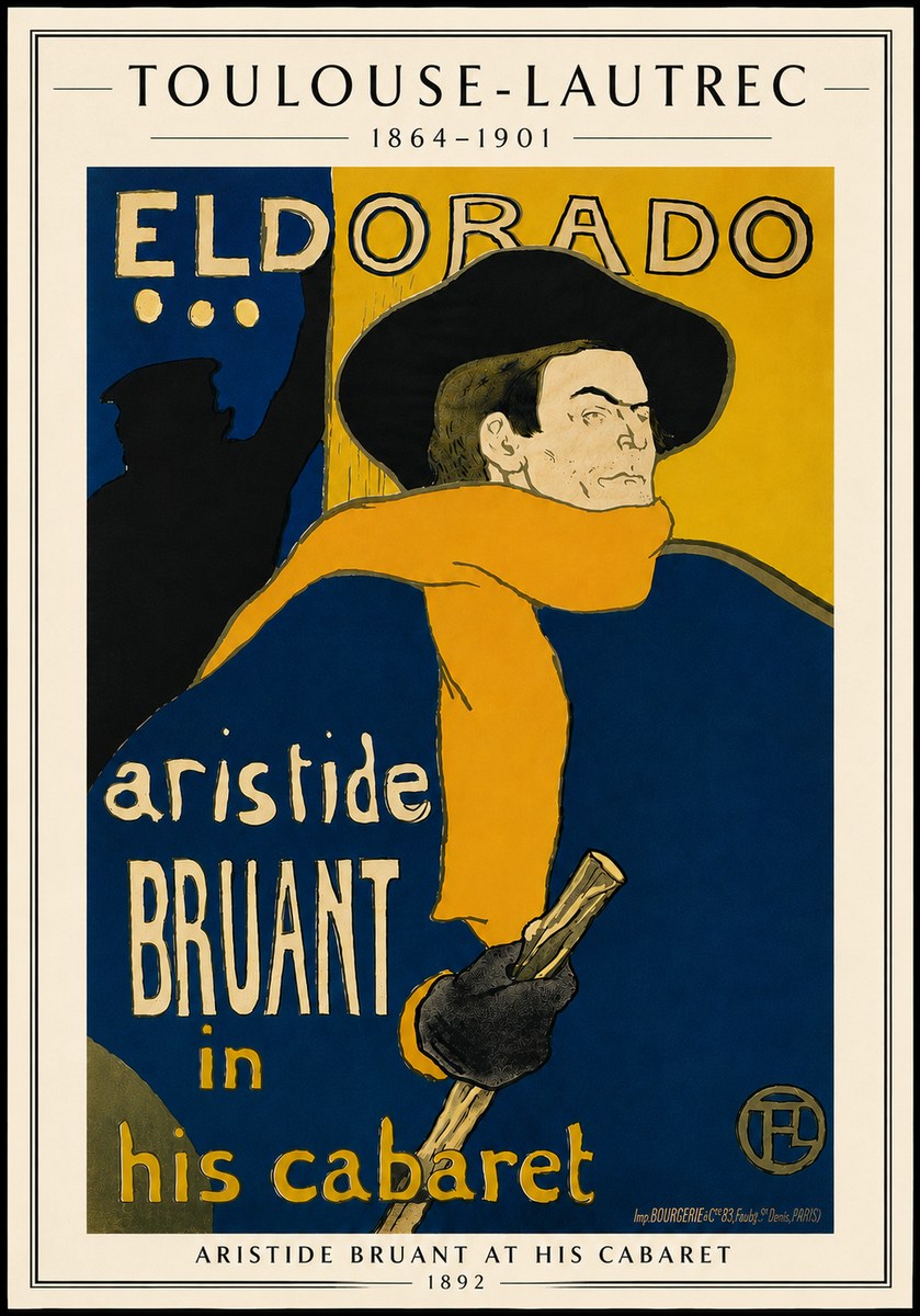 Toulouse-Lautrec Aristide Bruant at His Cabaret No5 - Póster