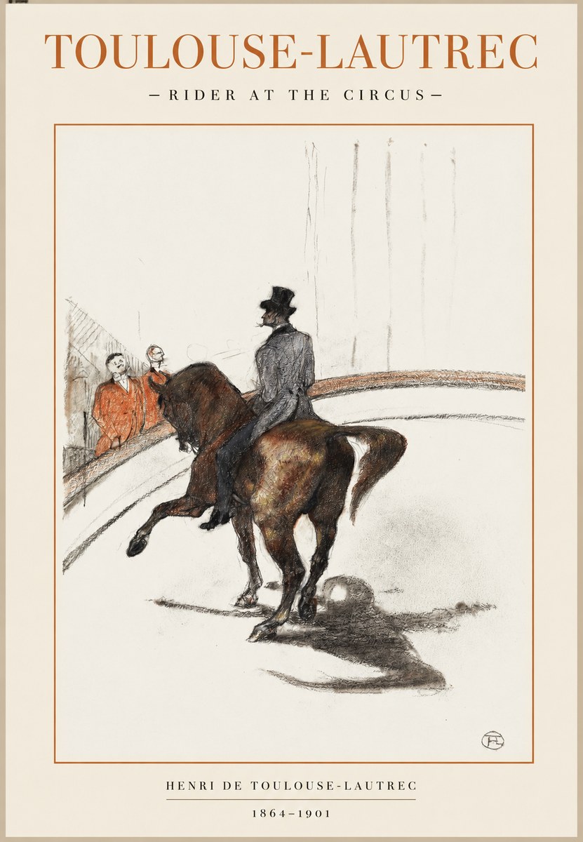 Toulouse-Lautrec Rider at the Circus No1 - Póster