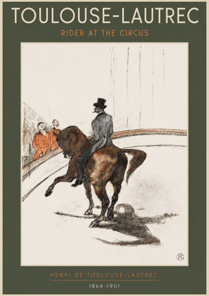 Toulouse-Lautrec Rider at the Circus No3 - Póster