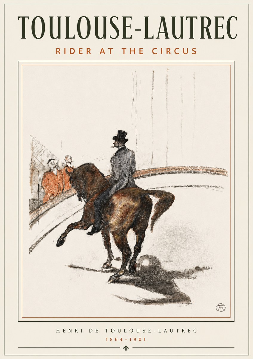 Toulouse-Lautrec Rider at the Circus No4 - Póster
