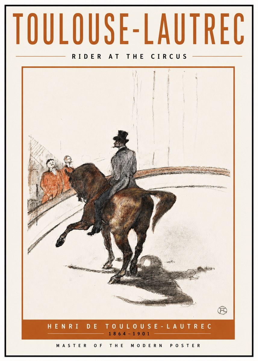 Toulouse-Lautrec Rider at the Circus No5 - Póster