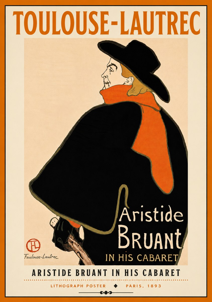 Toulouse-Lautrec Aristide Bruant in His Cabaret II No4 - Póster