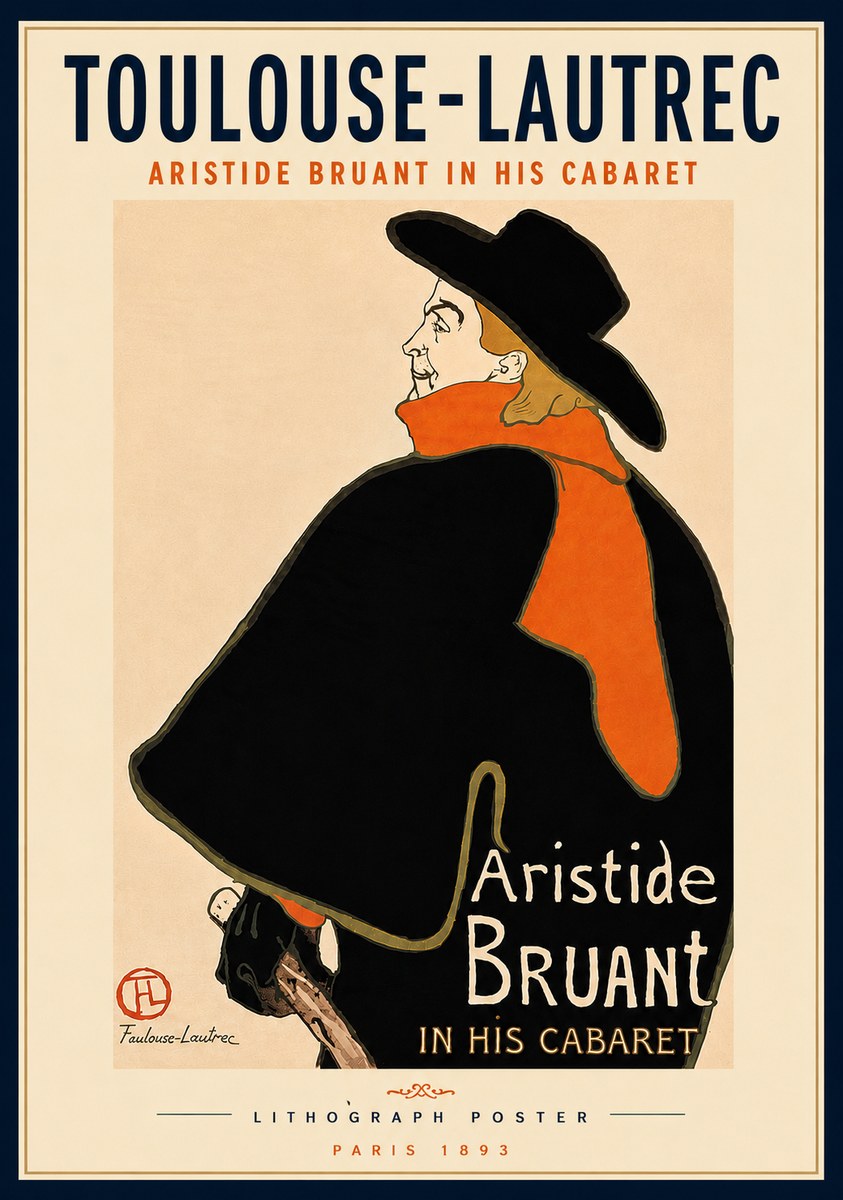 Toulouse-Lautrec Aristide Bruant in His Cabaret II No5 - Póster