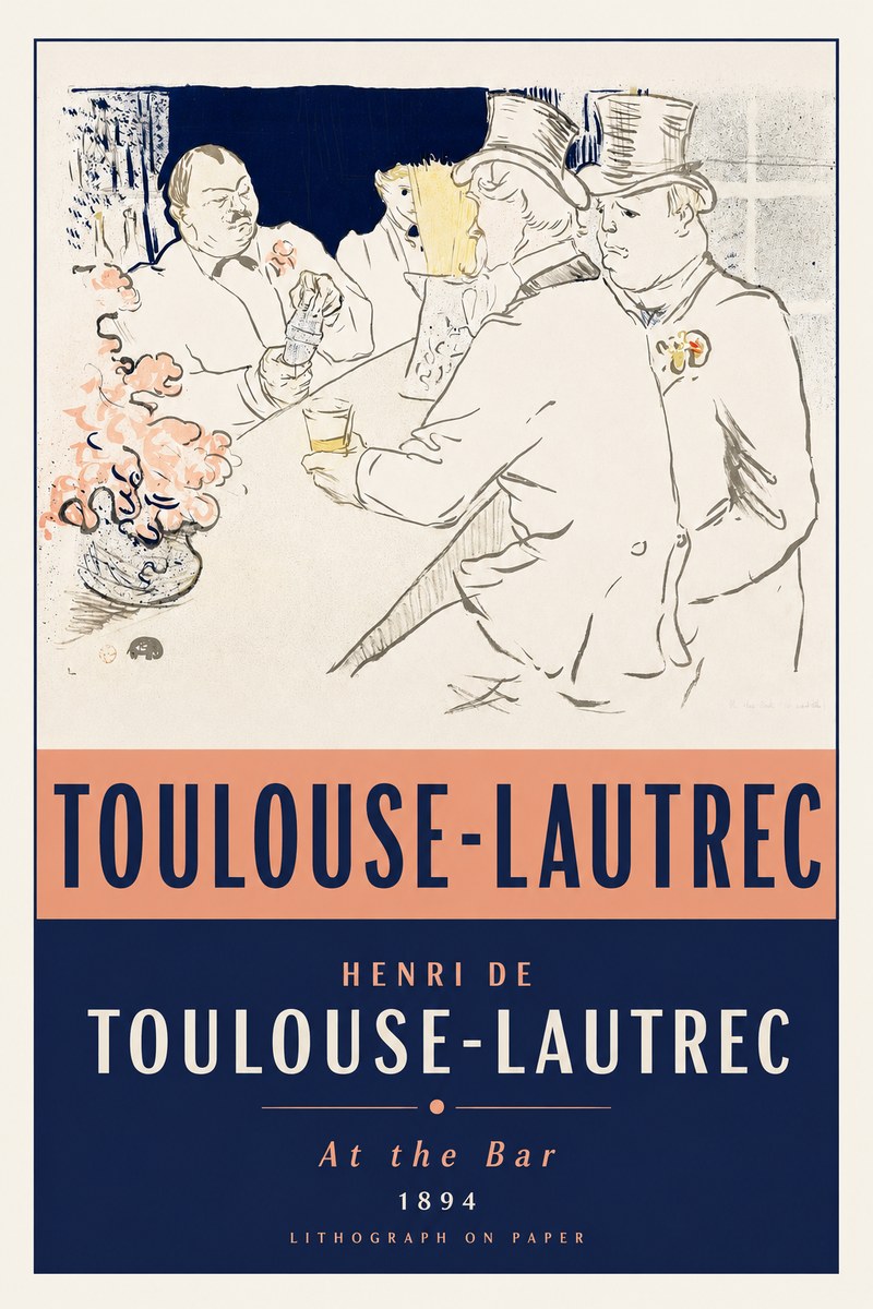 Toulouse-Lautrec At the Bar No2 - Póster