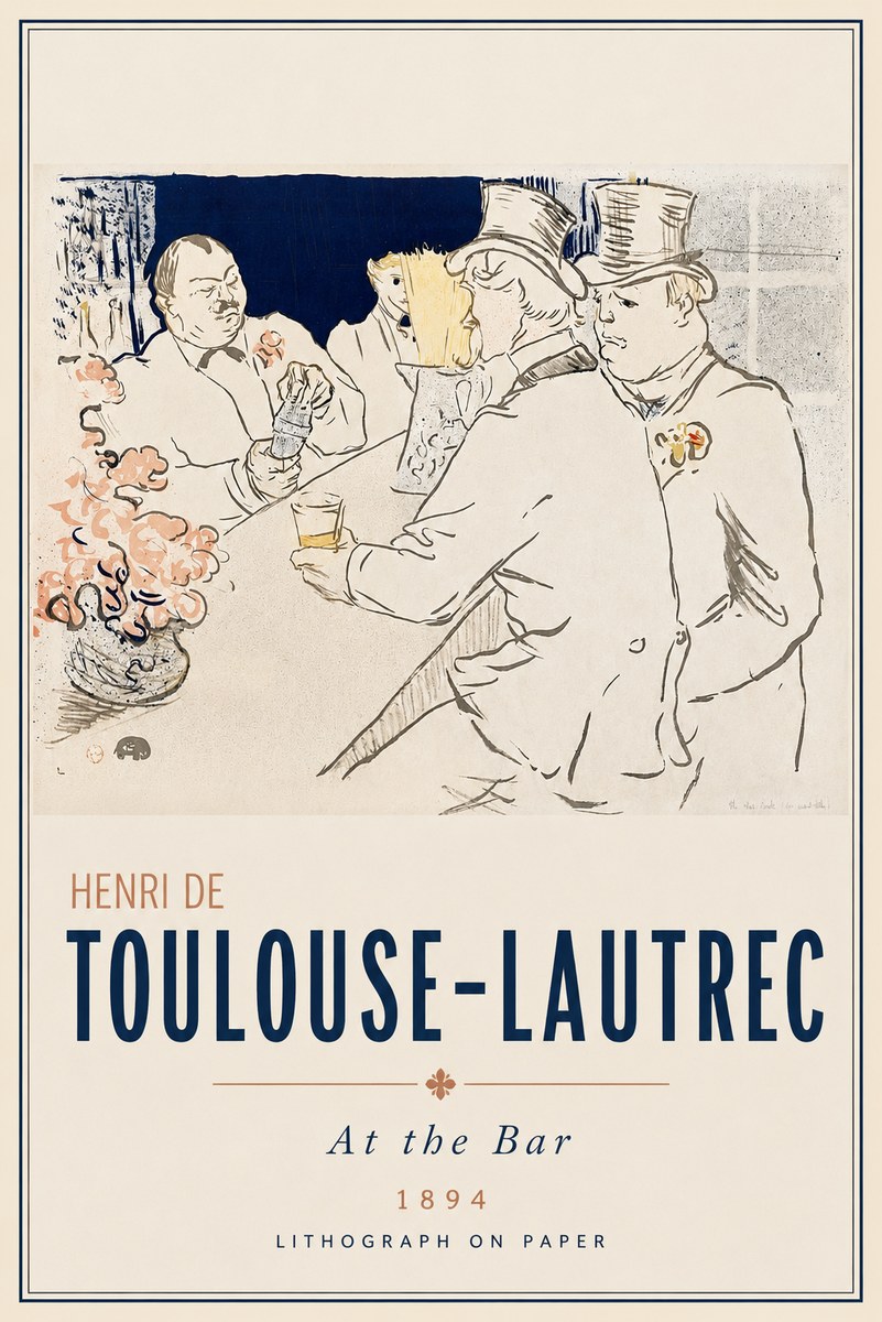 Toulouse-Lautrec At the Bar No3 - Póster