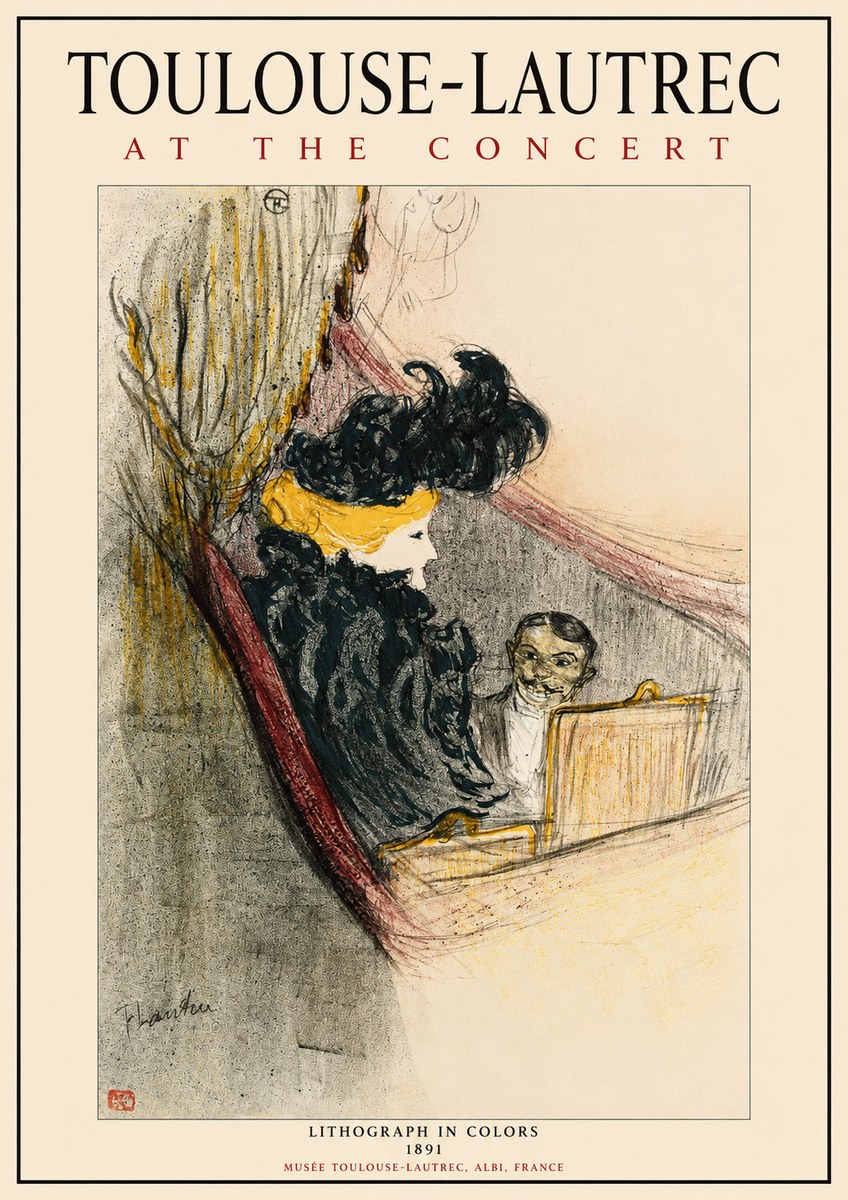 Toulouse-Lautrec At the Concert No1 - Póster