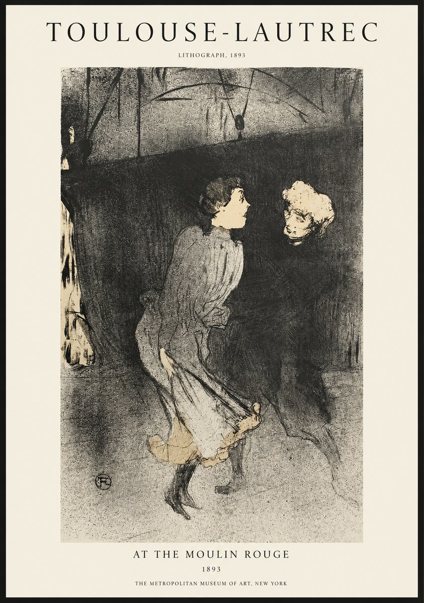 Toulouse-Lautrec At the Moulin Rouge VI No1 - Póster