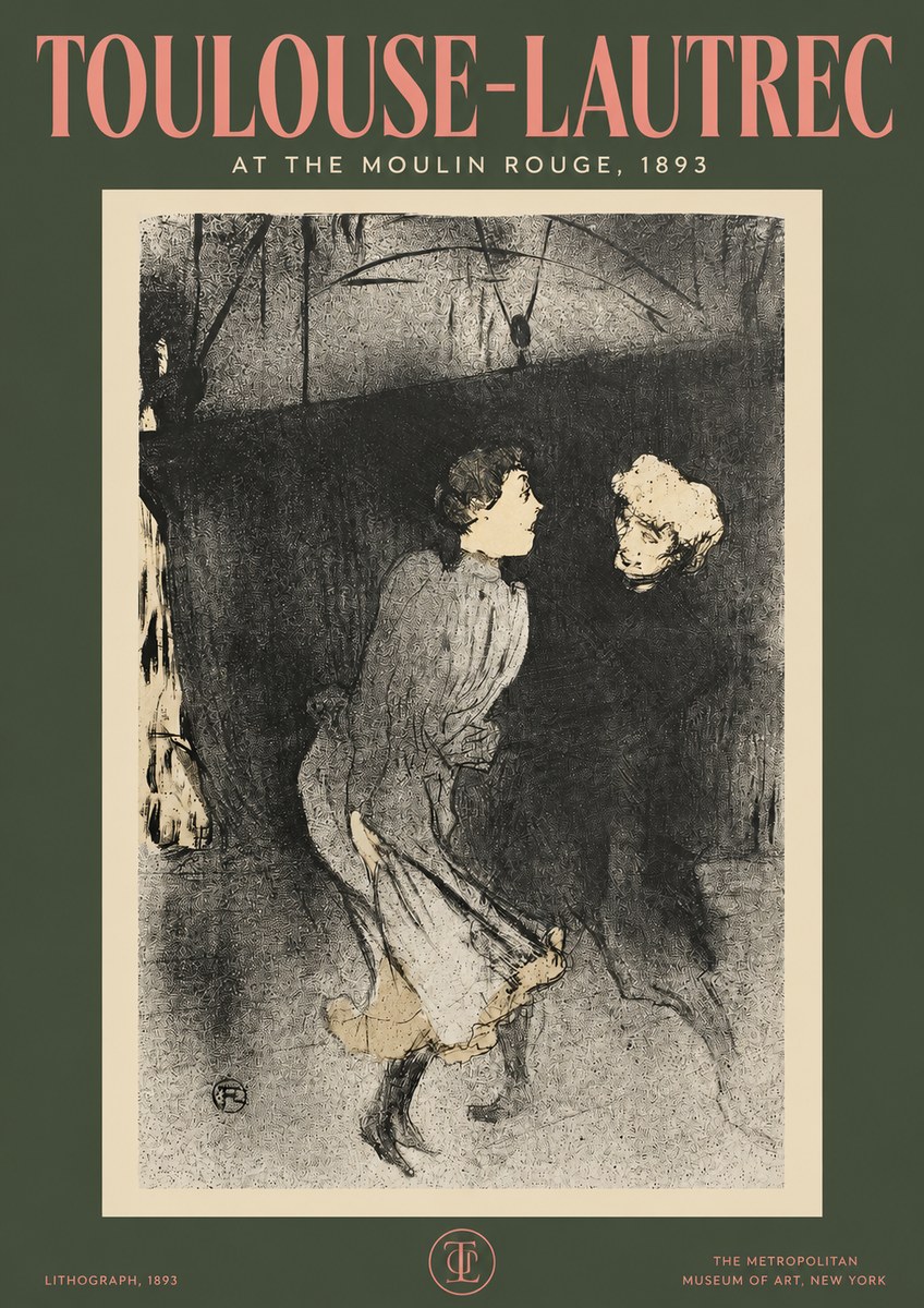 Toulouse-Lautrec At the Moulin Rouge VI No2 - Póster