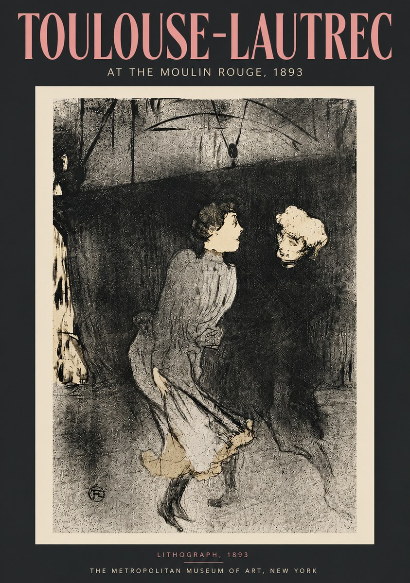 Toulouse-Lautrec At the Moulin Rouge VI No5 - Póster