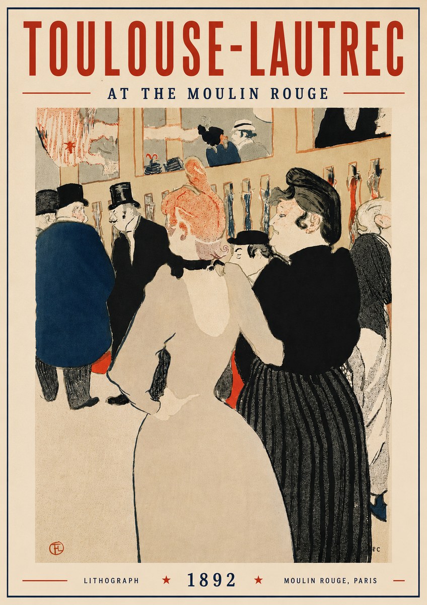 Toulouse-Lautrec At the Moulin Rouge VII No3 - Póster