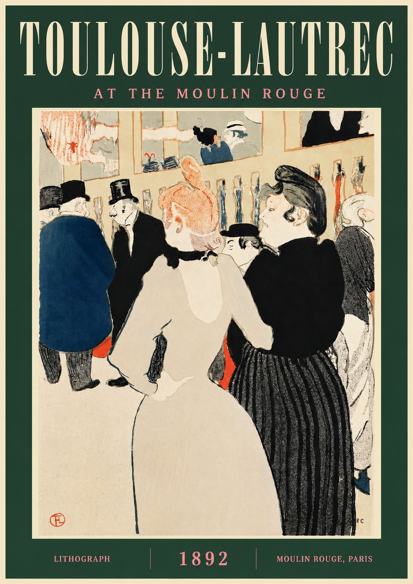Toulouse-Lautrec At the Moulin Rouge VII No4 - Póster