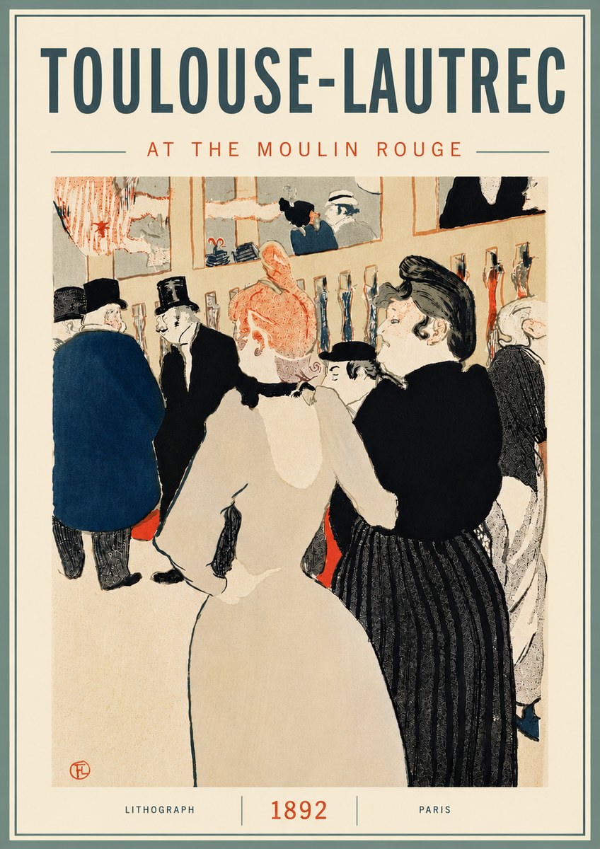 Toulouse-Lautrec At the Moulin Rouge VII No6 - Póster