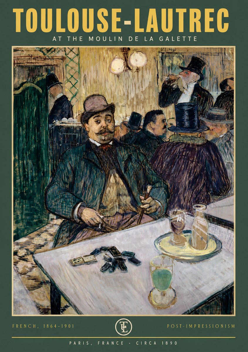 Toulouse-Lautrec At the Moulin De La Galette No2 - Póster