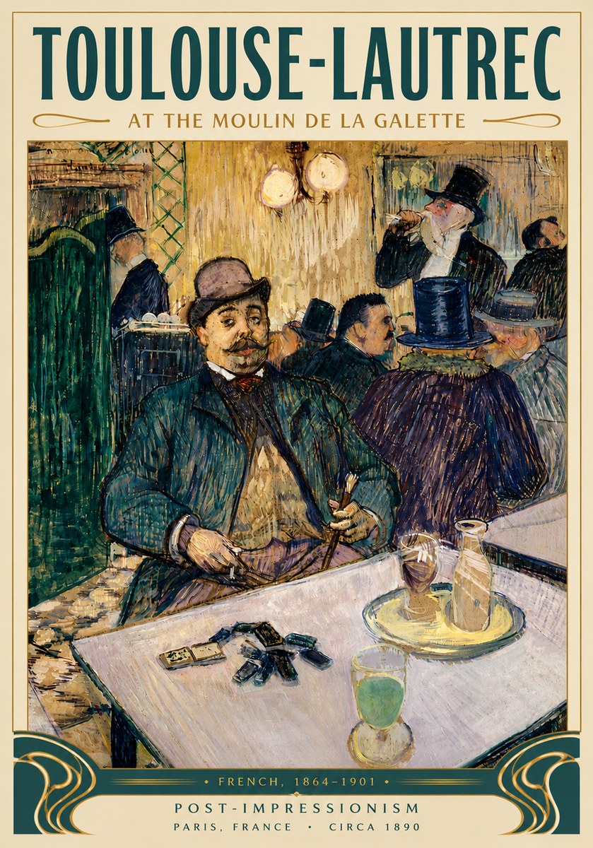 Toulouse-Lautrec At the Moulin De La Galette No5 - Póster