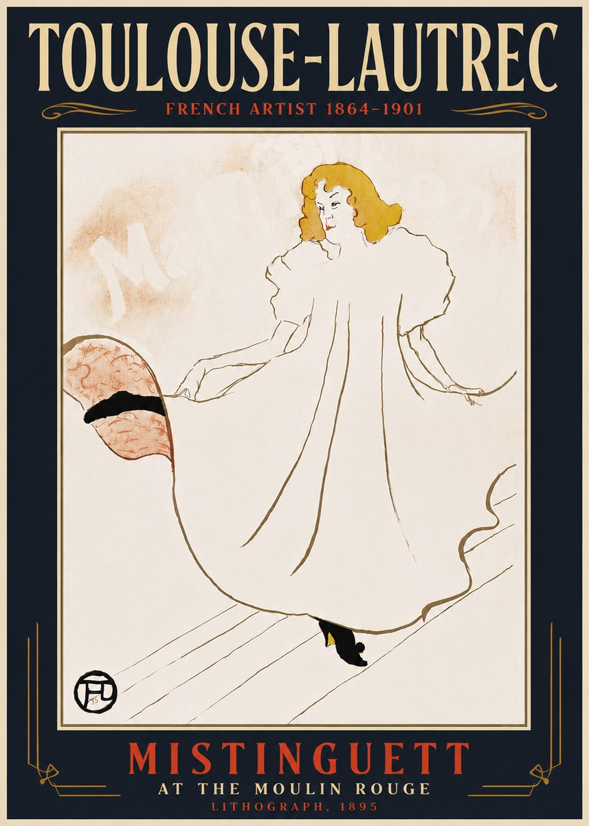 Toulouse-Lautrec Mistinguett at the Moulin Rouge No6 - Póster