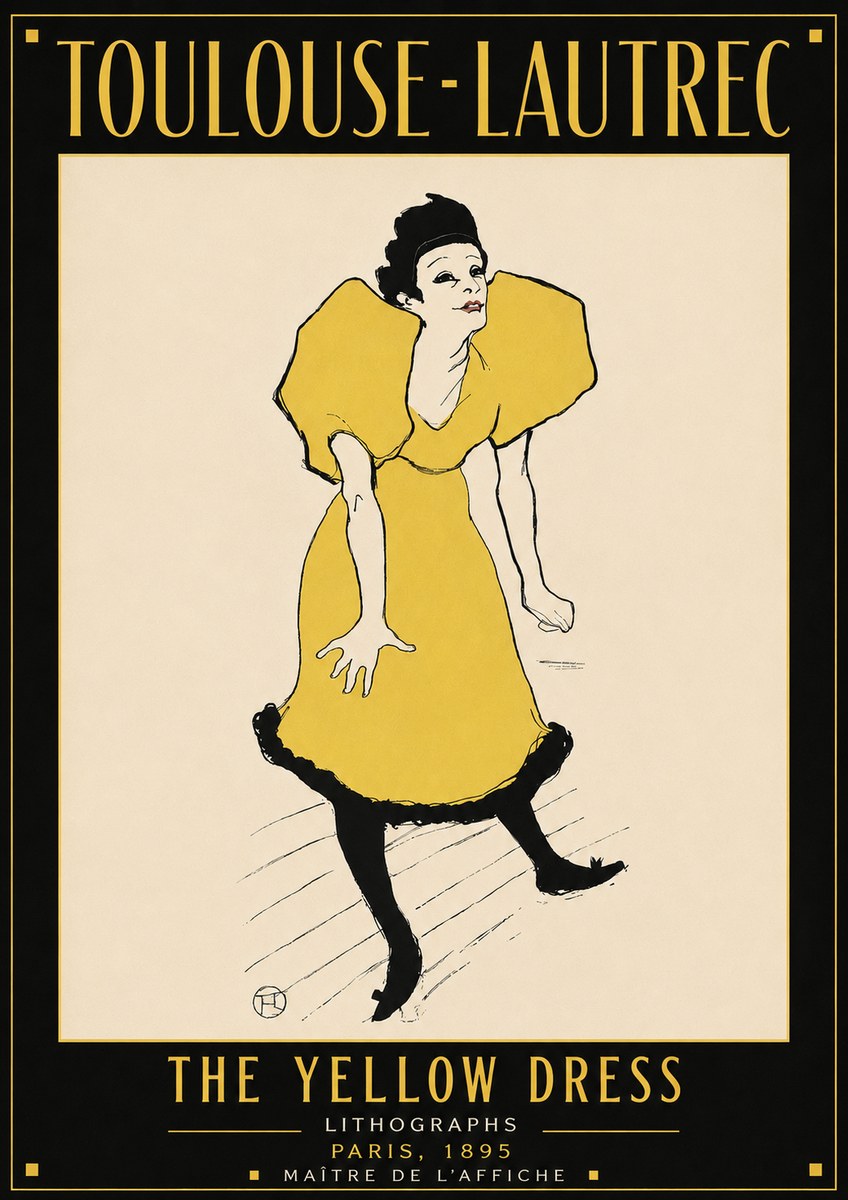 Toulouse-Lautrec The Yellow Dress No4 - Póster