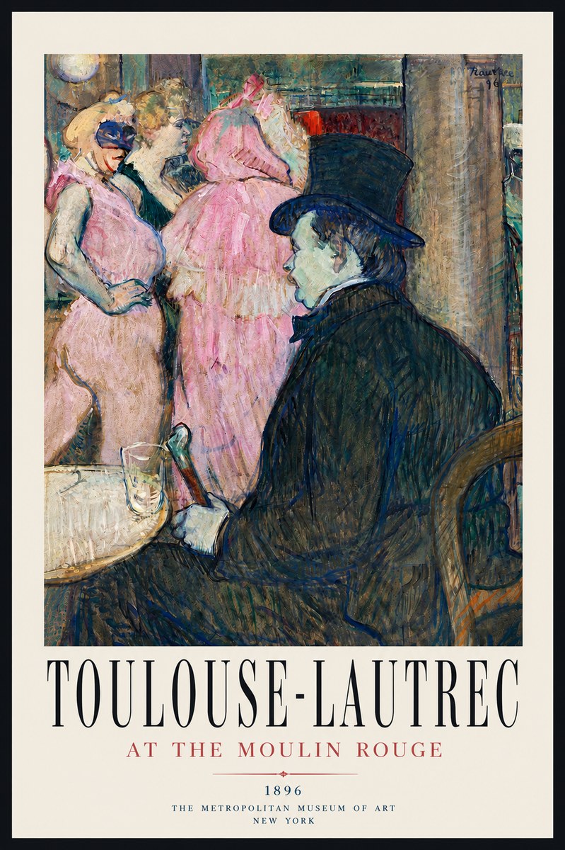 Toulouse-Lautrec At the Moulin Rouge VIII No3 - Póster