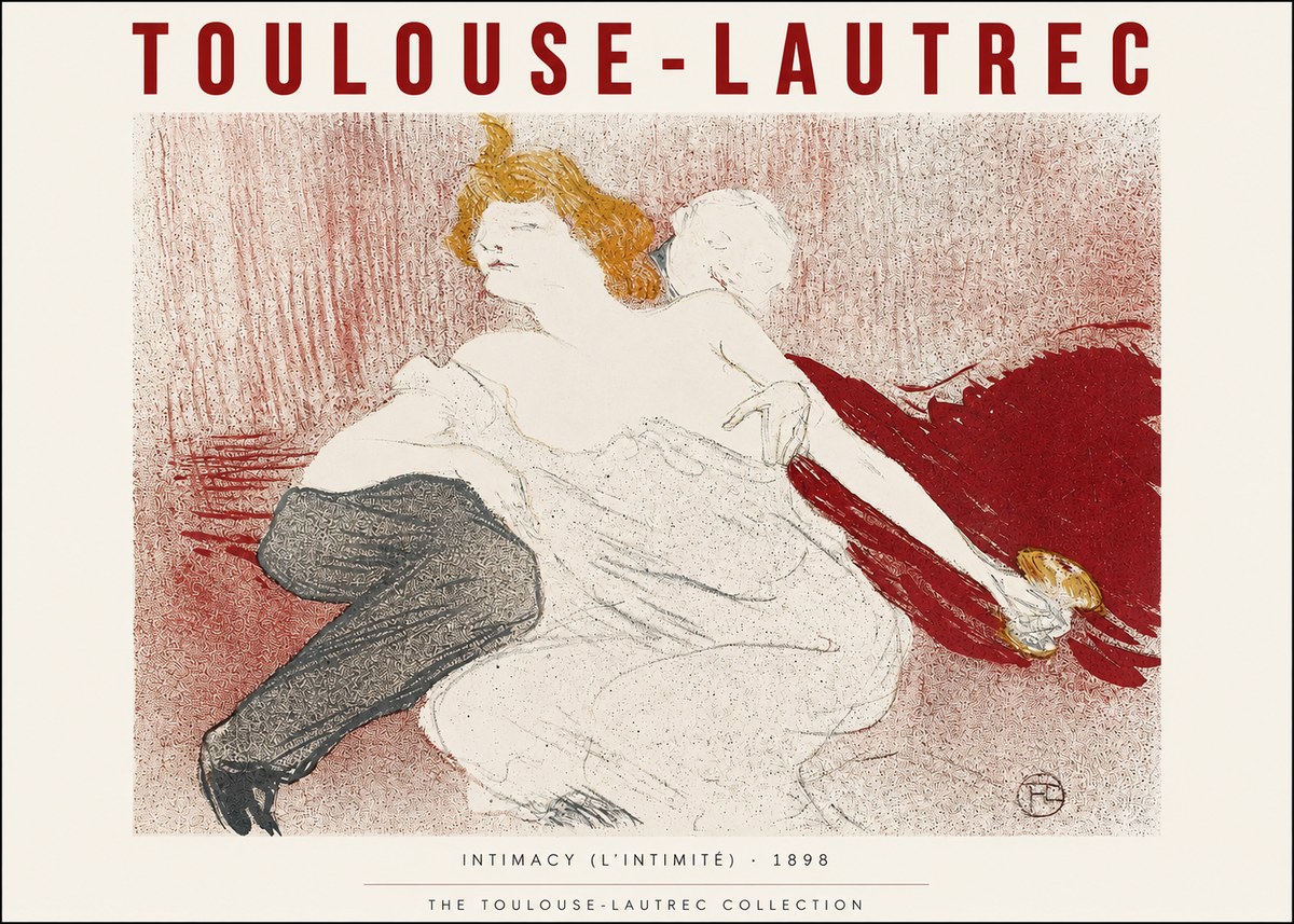 Toulouse-Lautrec Intimacy (L'intimité) No2 - Póster