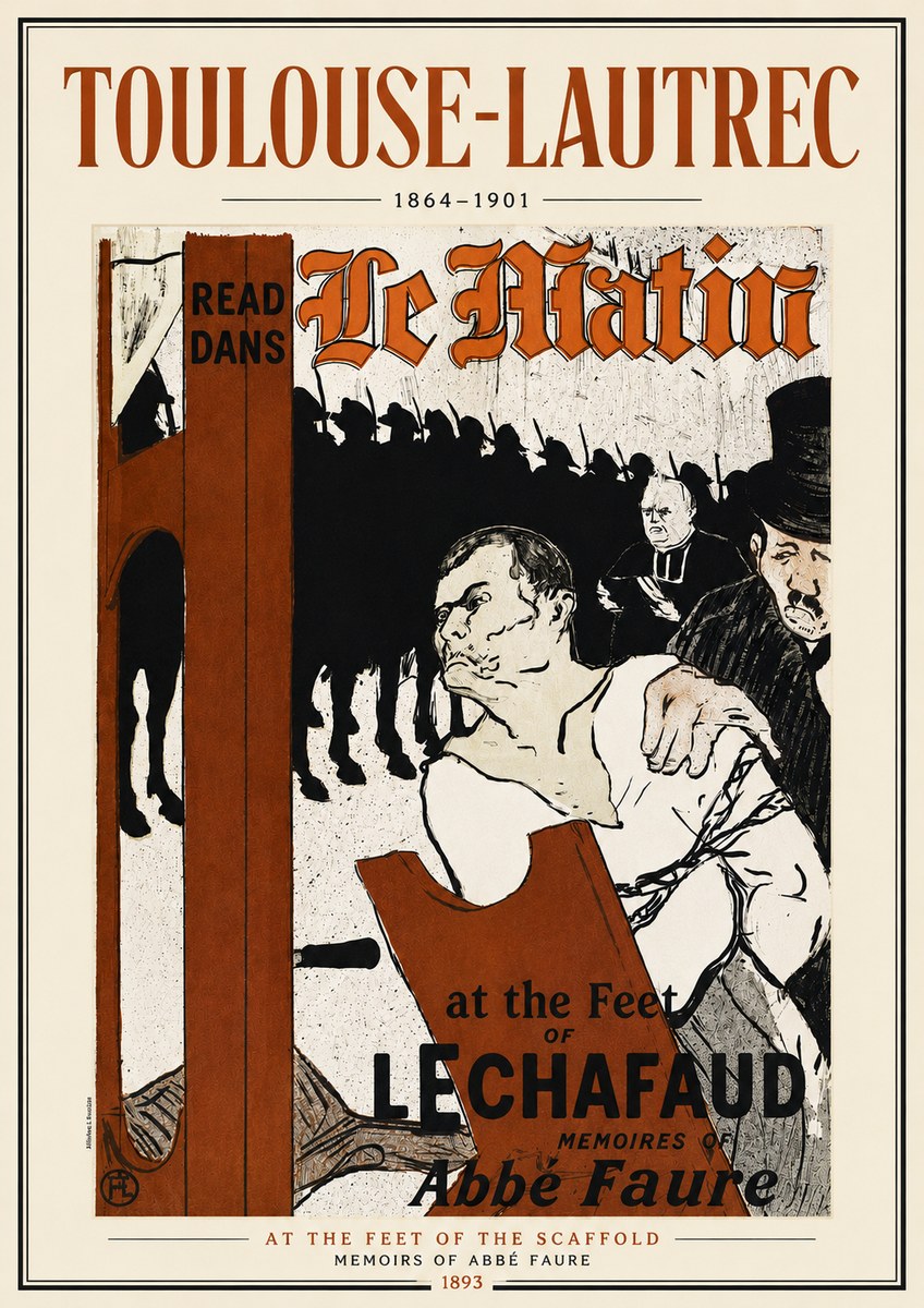 Toulouse-Lautrec At the Feet of the Scaffold Memoirs of Abbé Faure No5 - Póster