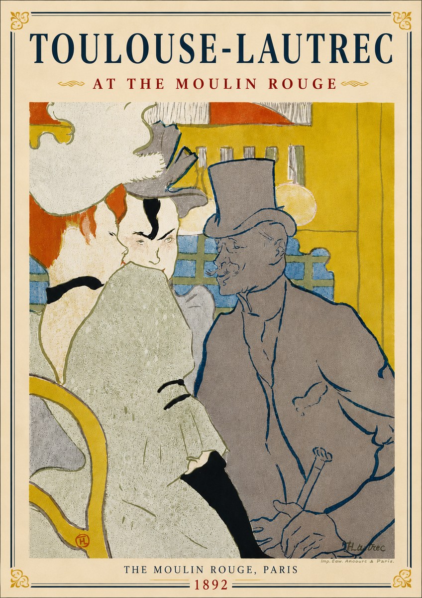 Toulouse-Lautrec At the Moulin Rouge IX No6 - Póster