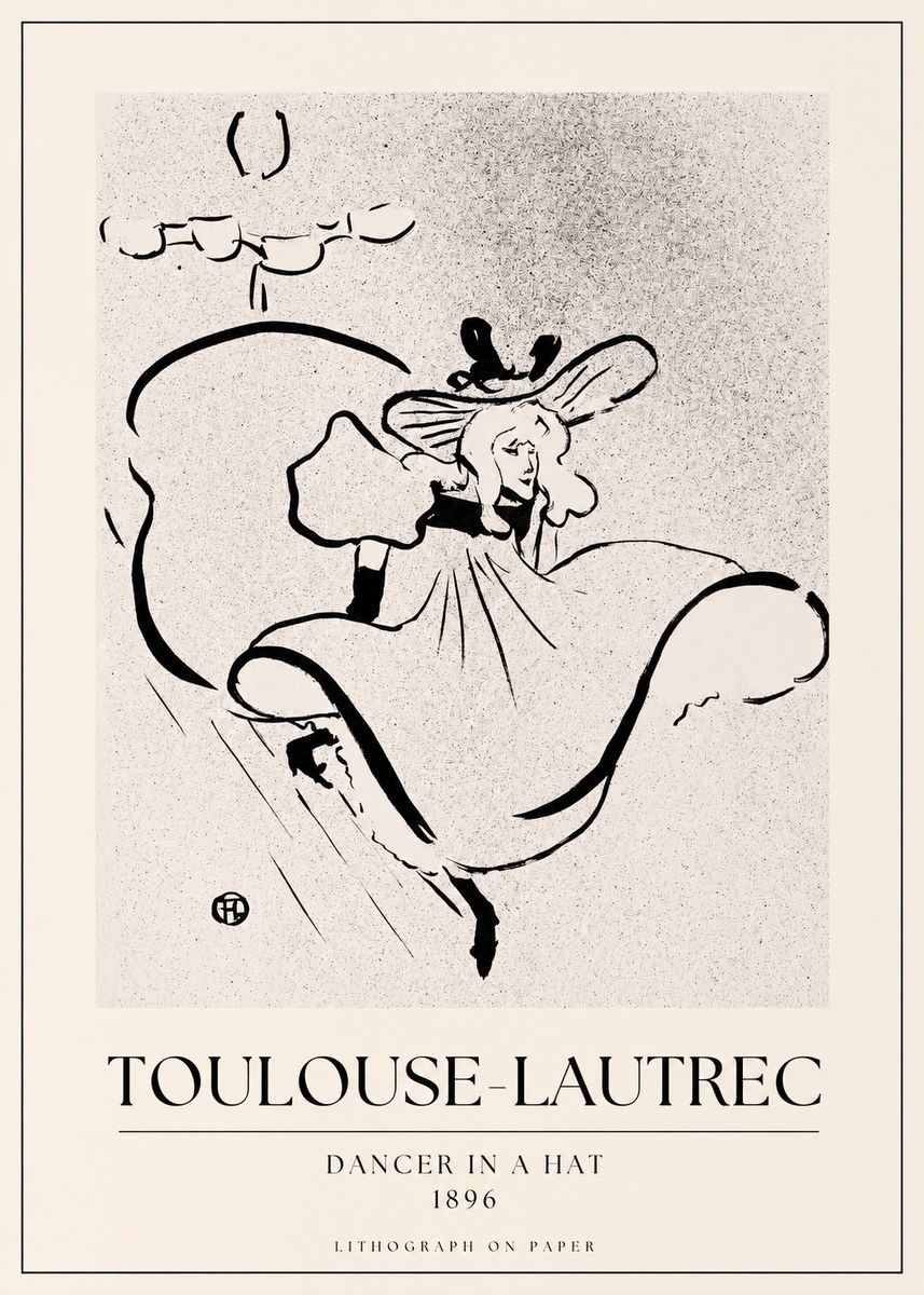 Toulouse-Lautrec Dancer in a Hat No1 - Póster
