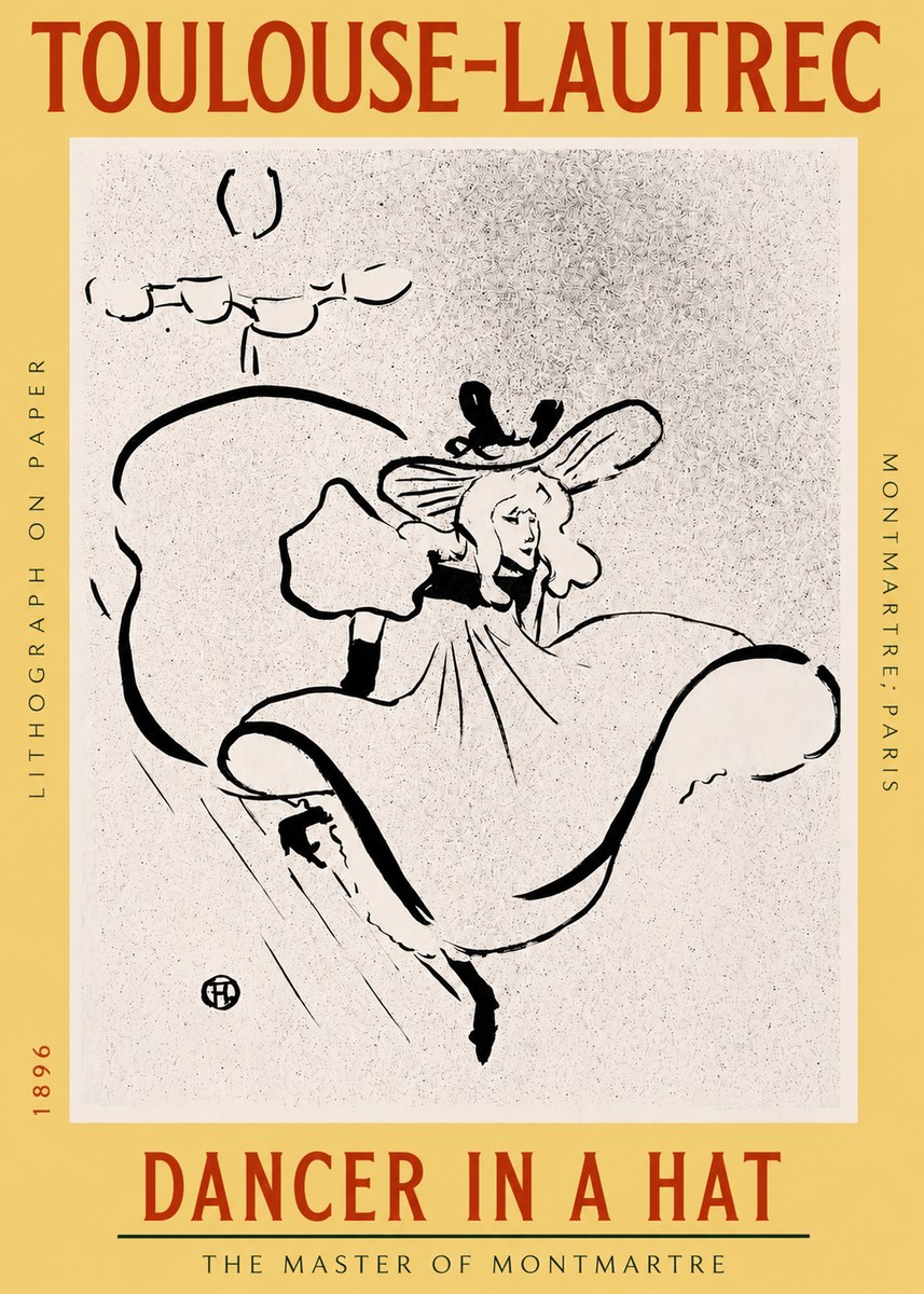 Toulouse-Lautrec Dancer in a Hat No2 - Póster