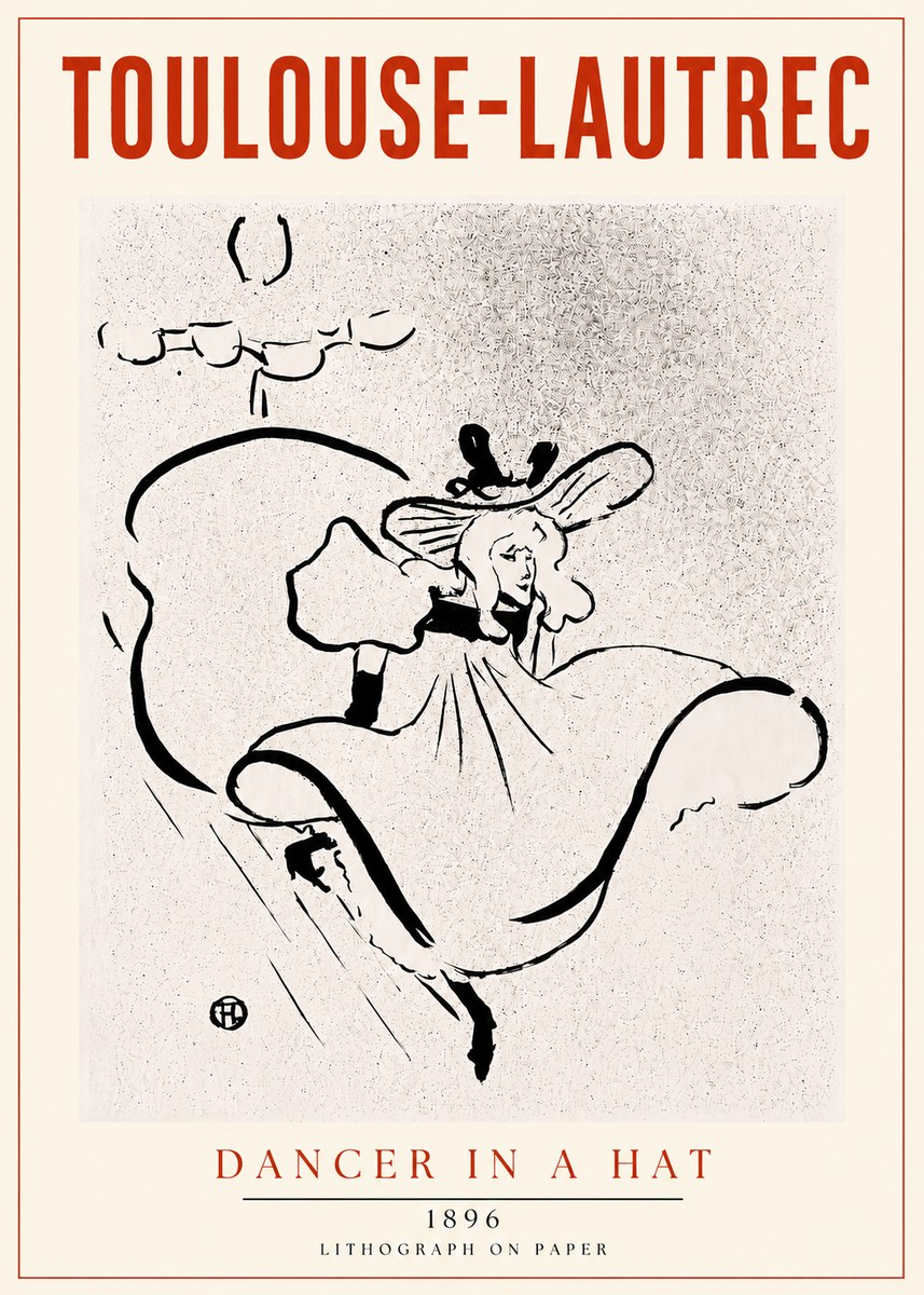 Toulouse-Lautrec Dancer in a Hat No4 - Póster
