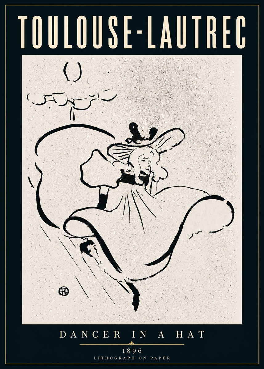 Toulouse-Lautrec Dancer in a Hat No5 - Póster