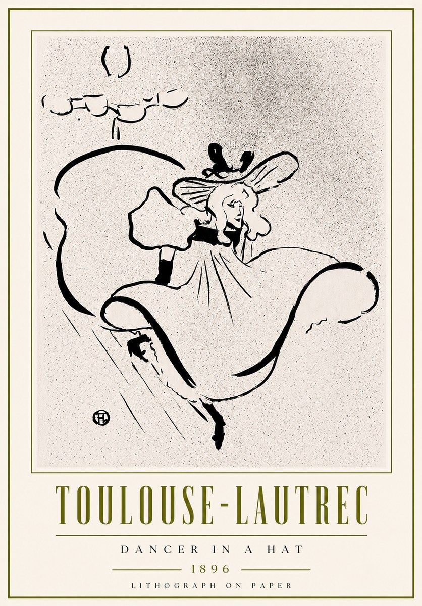 Toulouse-Lautrec Dancer in a Hat No6 - Póster