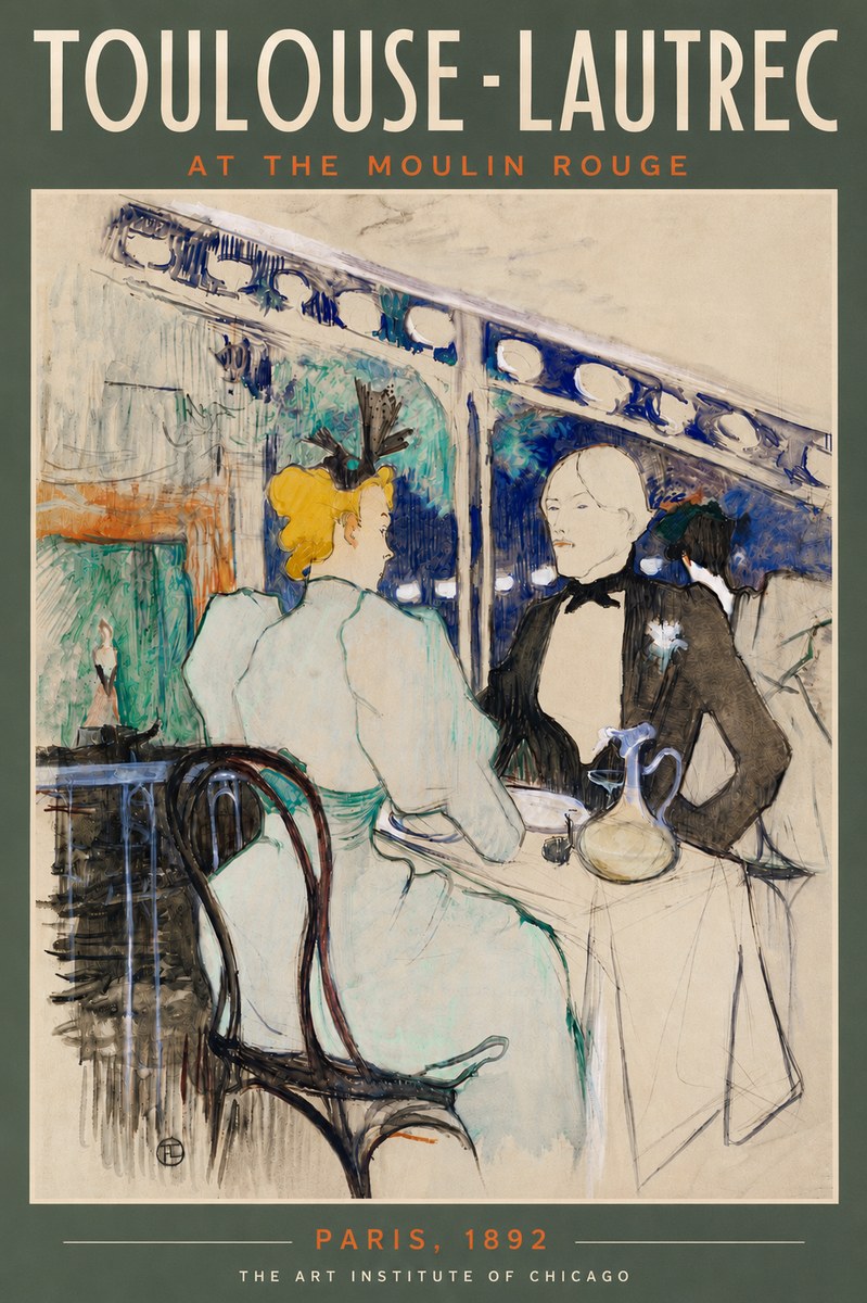 Toulouse-Lautrec At the Moulin Rouge XI No5 - Póster