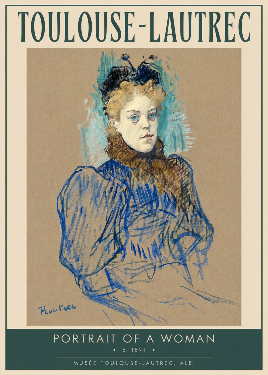 Toulouse-Lautrec Portrait of a Woman II No2 - Póster