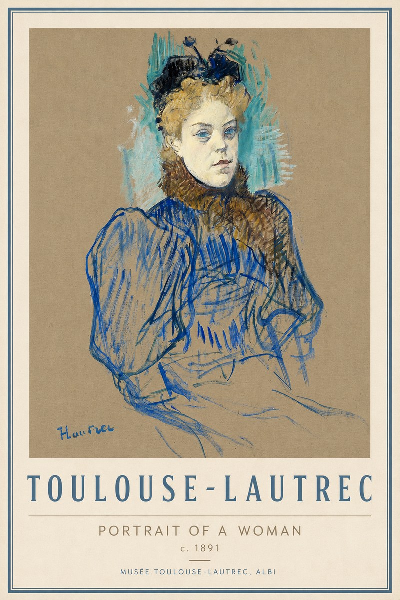 Toulouse-Lautrec Portrait of a Woman II No3 - Póster