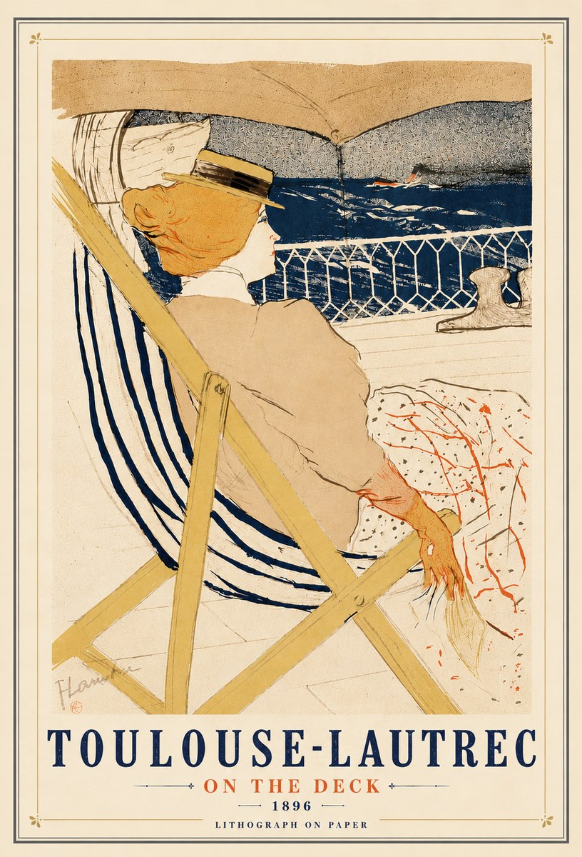 Toulouse-Lautrec On the Deck No5 - Póster