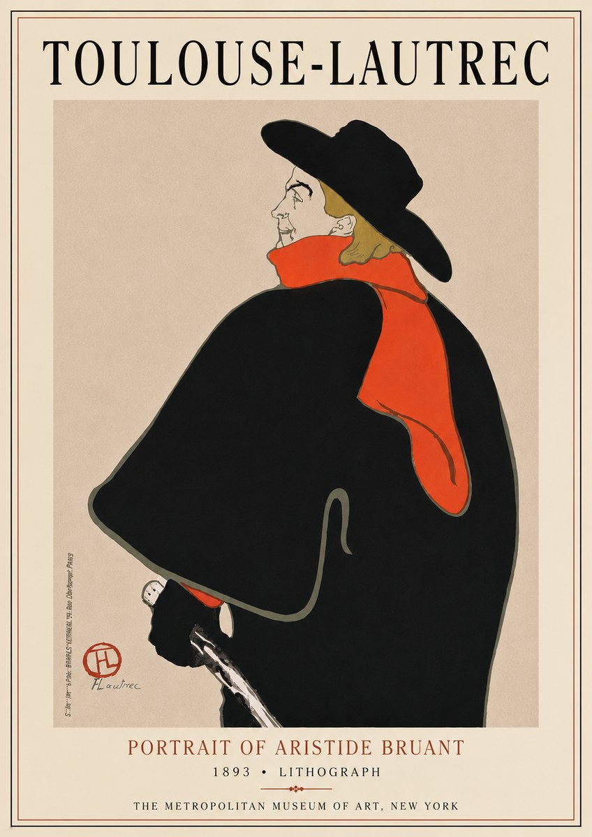 Toulouse-Lautrec Portrait of Aristide Bruant No6 - Póster