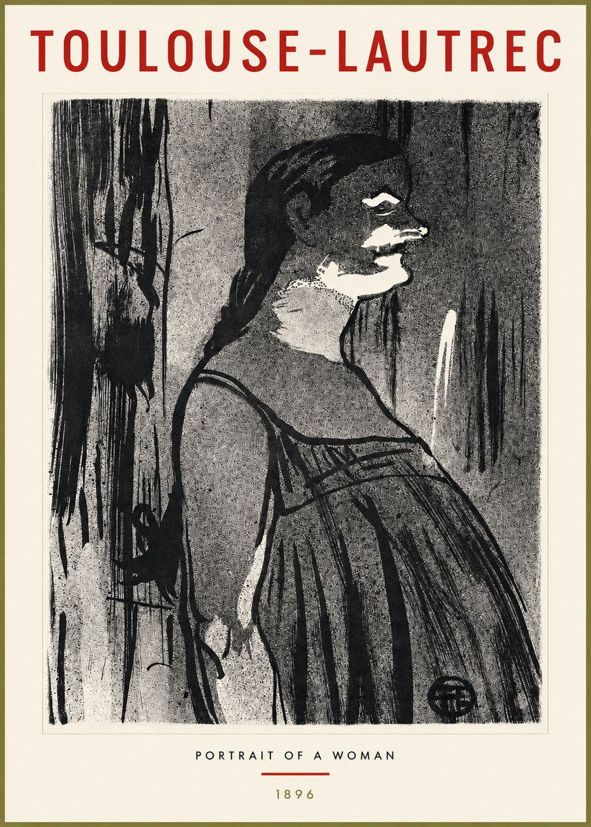 Toulouse-Lautrec Portrait of a Woman III No2 - Póster