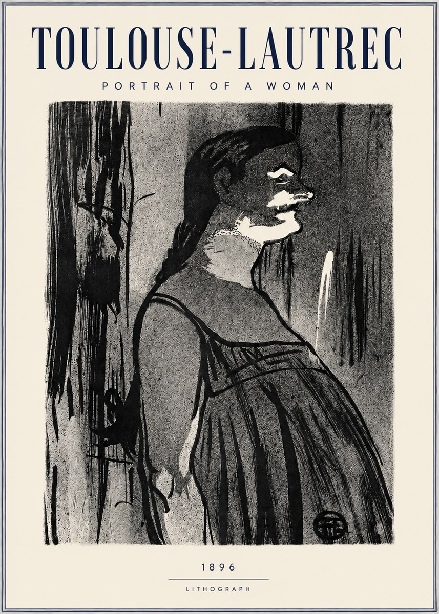 Toulouse-Lautrec Portrait of a Woman III No3 - Póster