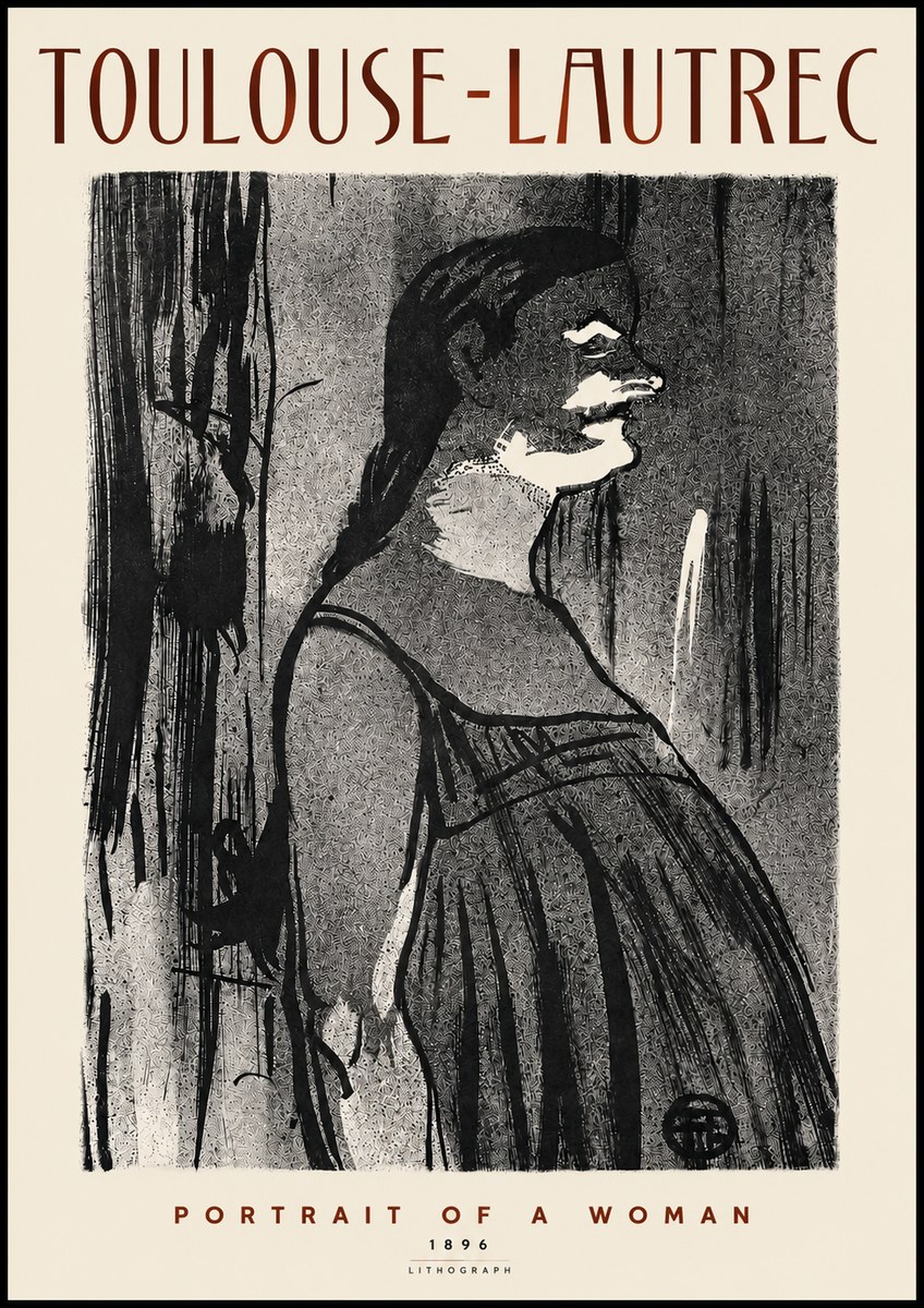 Toulouse-Lautrec Portrait of a Woman III No4 - Póster